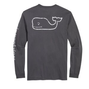 Vineyard Vines Dark Gray Vintage Whale Pocket Long Sleeve